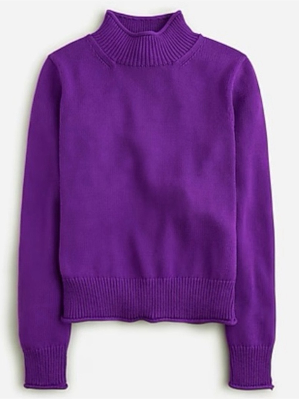 NEW J. Crew New Heritage Rollneck Knit Sweater in Purple Iris Violet Size Medium